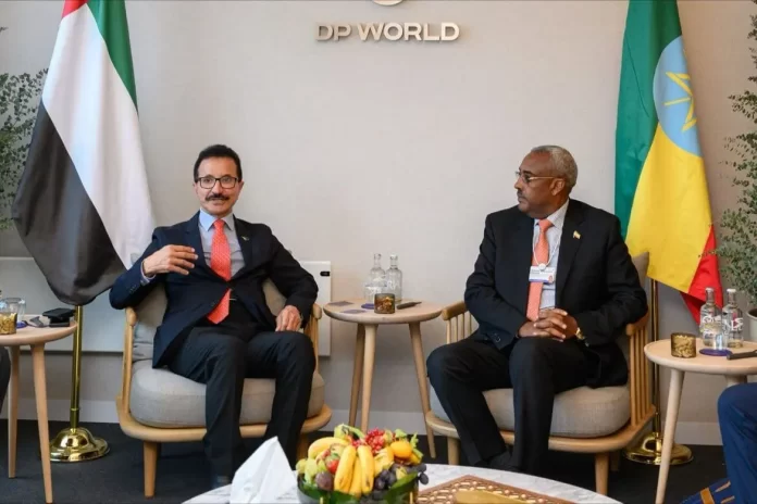 Sultan Ahmed Bin Sulayem, Chairman and CEO of DP World with Deputy Prime Minister and Minister of Foreign Affairs Demeke Mekonnen. Photo: Sultan Ahmed Bin Sulayem/LinkedIn