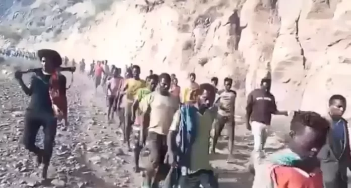 ideo footage showing the daily laborers being taken to unknown locations guarded armed men have been widely shared across social media since last week (Photo:Screeshot)