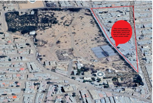 The market, affected by the blaze, covers 1.09 km² and is adjacent to Radio Hargeisa.