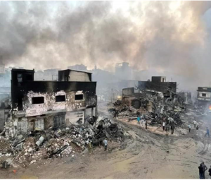 A post-fire image of Waaheen Market